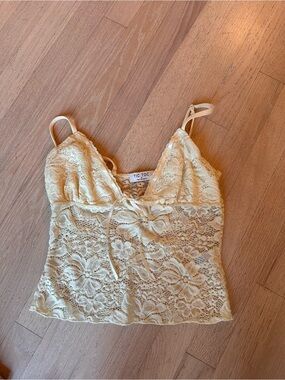 Tic Toc Cream Lace Camisole with Bow Detail
